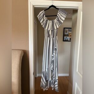 Charlotte Russe Gray and White Asymmetrical Dress